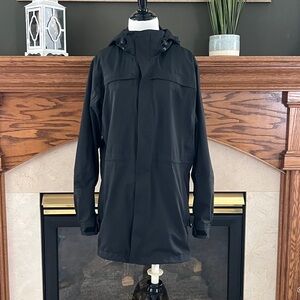 REI E1 Elements Women's Black Hooded Weather Resistant Jacket Size Large‎